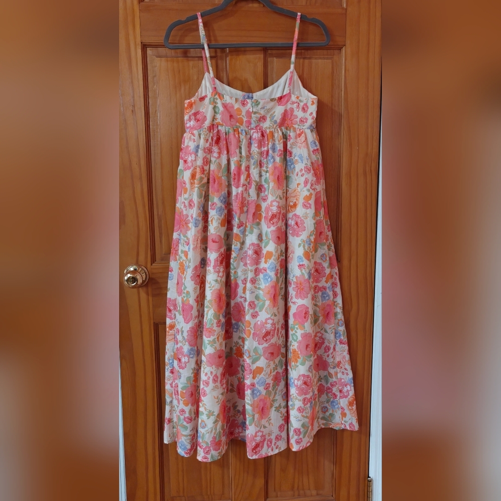 Storia Floral Empire Spaghetti Strap Midi Maxi Dress Size Small S - Picture 2 of 8